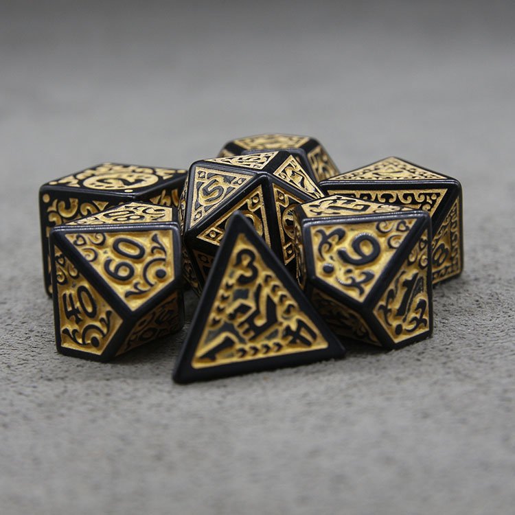 Bulk Acrylic Yellow DND Rolling Game Board and Dice Set