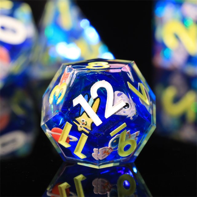 MINI PLANET Custom Handmade Resin Dragon and Dungeon DND Sharp Edges Dice Set Polyhedral Board Game RPG Dice