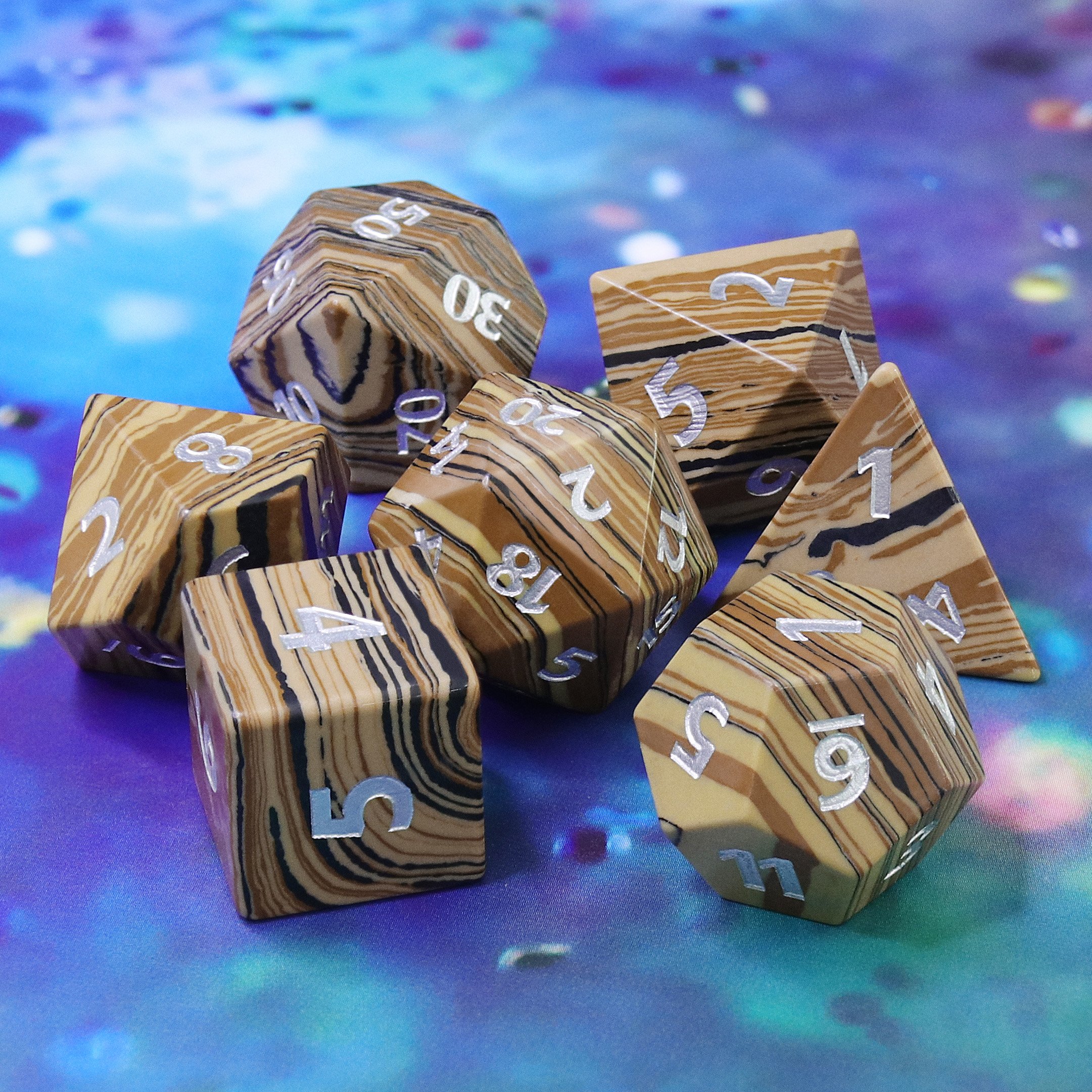 Resin Gemstone Dice Game Wholesale Polyhedral Dnd Rpg Dice Set For Board Games
