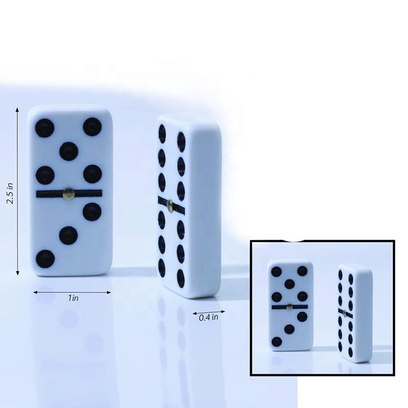 White and Red Acrylic Cuban Dominoes Professional Premium Double 9 Domino Set