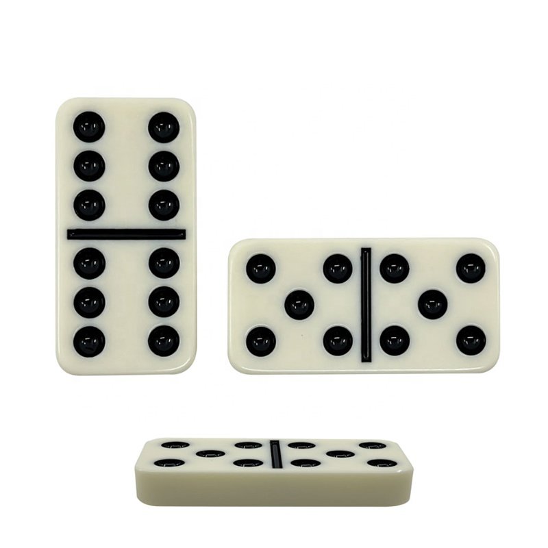 White and Red Acrylic Cuban Dominoes Professional Premium Double 9 Domino Set