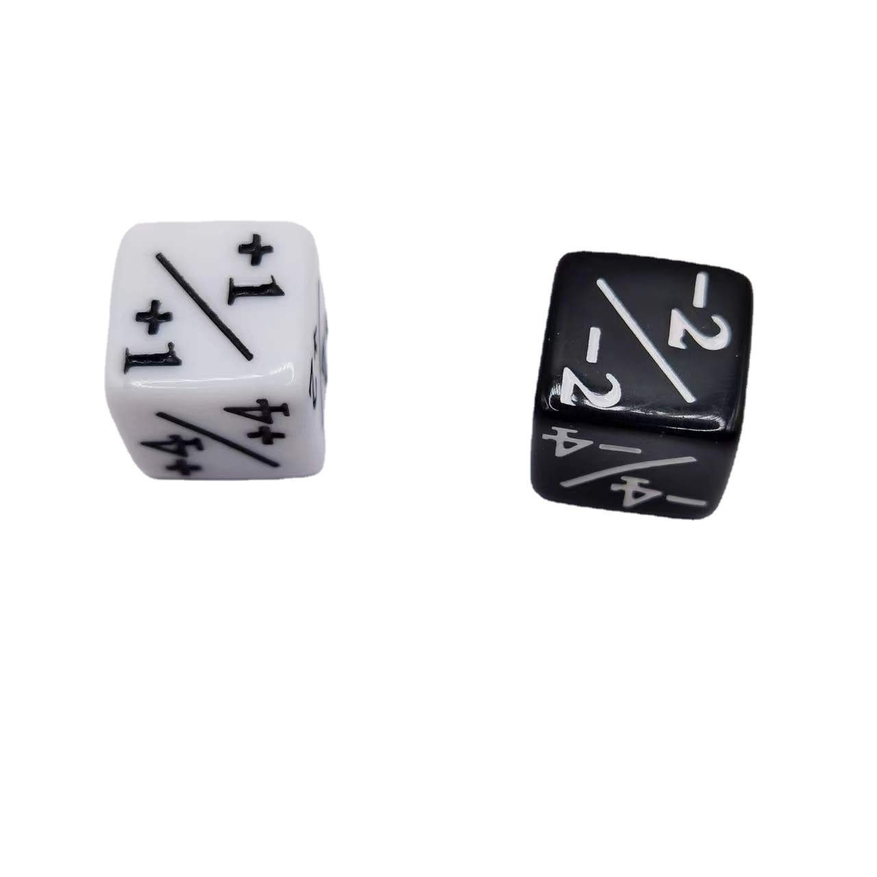 Black White 16mm 6-sided D6 Counting Dice Cube +1/-1 Dice Kids Mtg,Ccg,Card Gaming Accessory