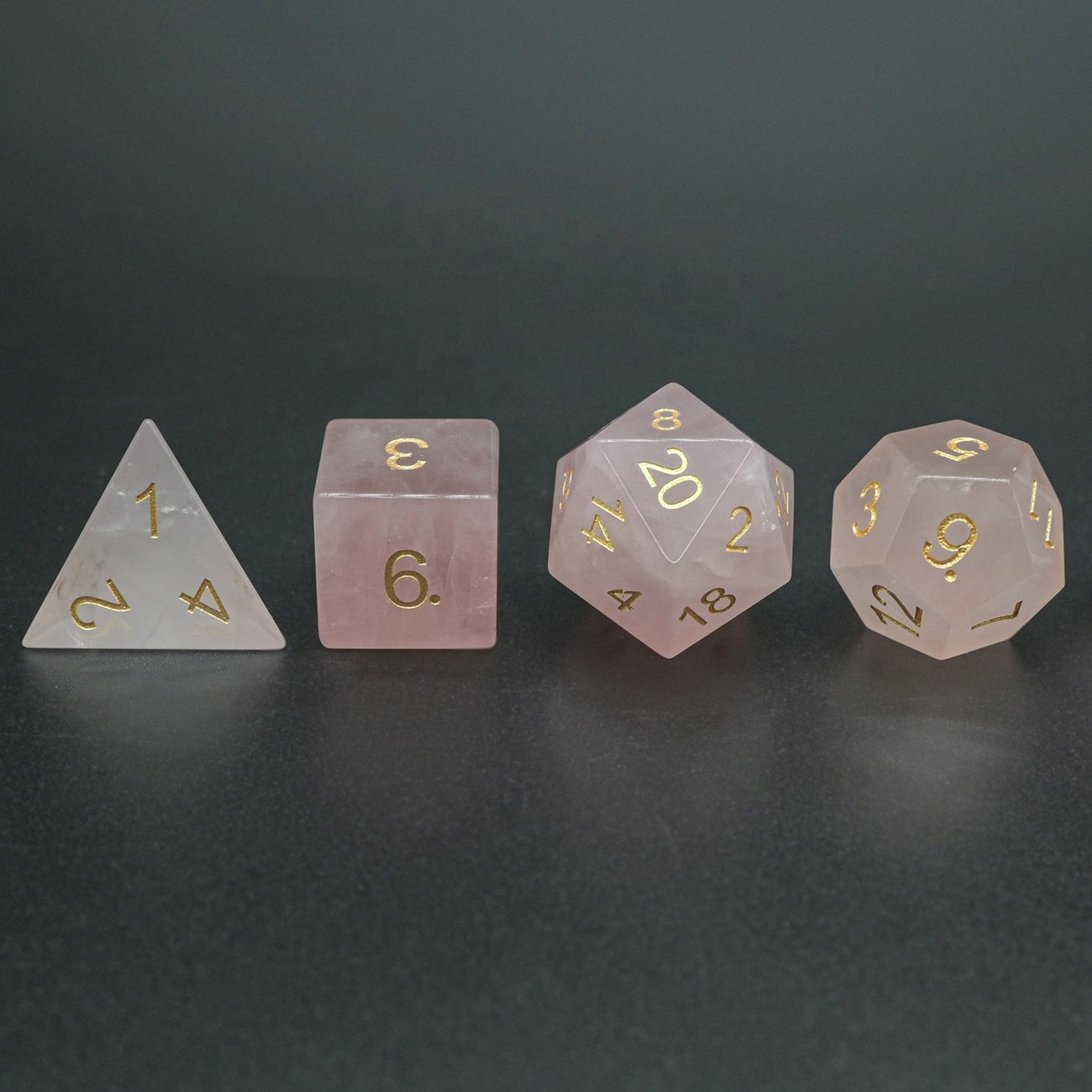 Rose Quartz 20 Sided Dice RPG DND Ludo Board Game Natural Gemstone Polyheral DnD Dice