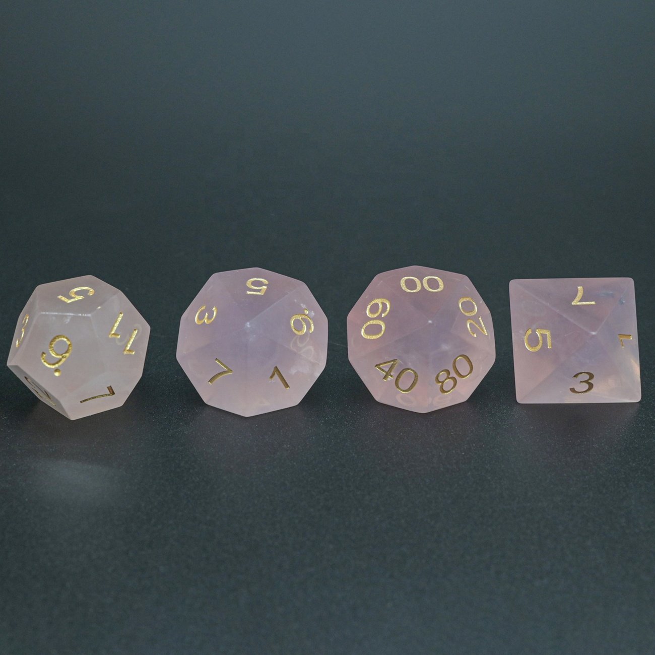 Rose Quartz 20 Sided Dice RPG DND Ludo Board Game Natural Gemstone Polyheral DnD Dice
