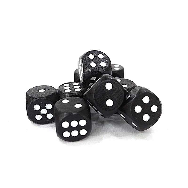 16mm Wooden Dice Black with White Dot