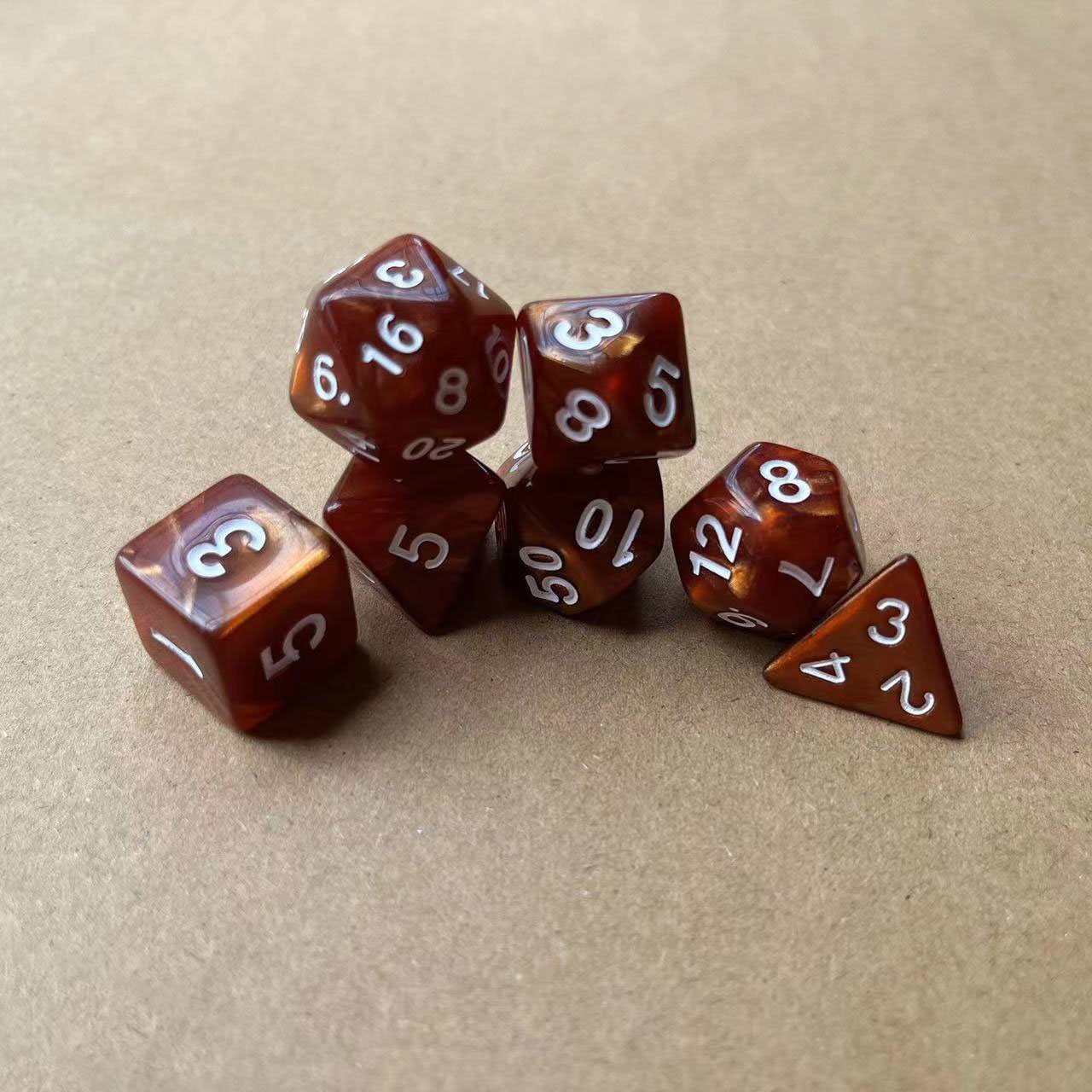 High Quality rpg games acrylic d20 polyhedral Glitter dnd dice set for Table Board Game