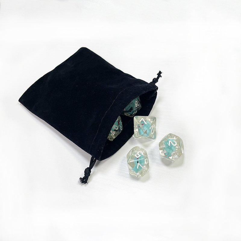 Custom Logo Dnd Small Dice Velvet Dust Packaging Pouch Drawstring Bag