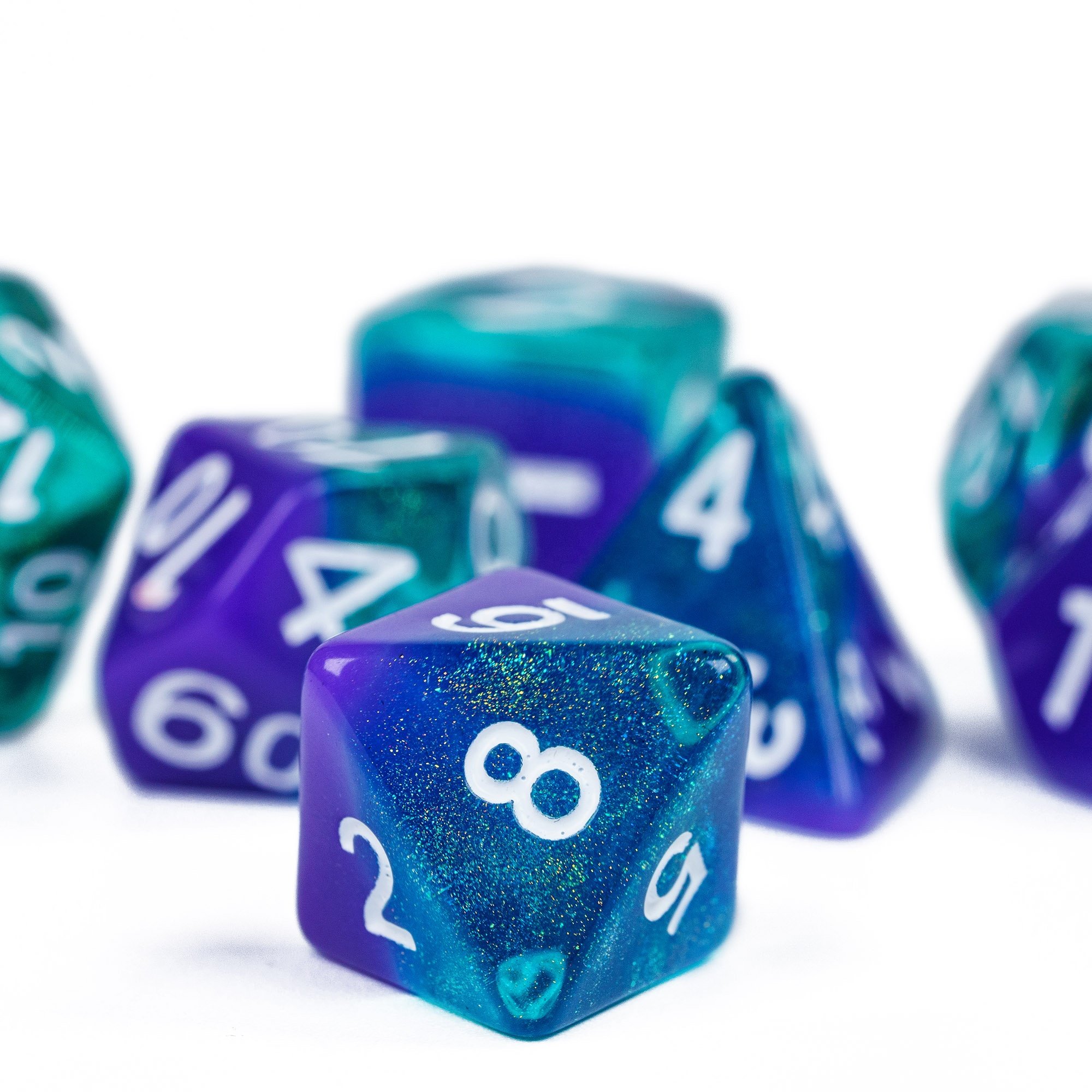 Udixi Plastic Polyhedral custom logo rpg dungeons and dragons resin colored dice game set Diagonals