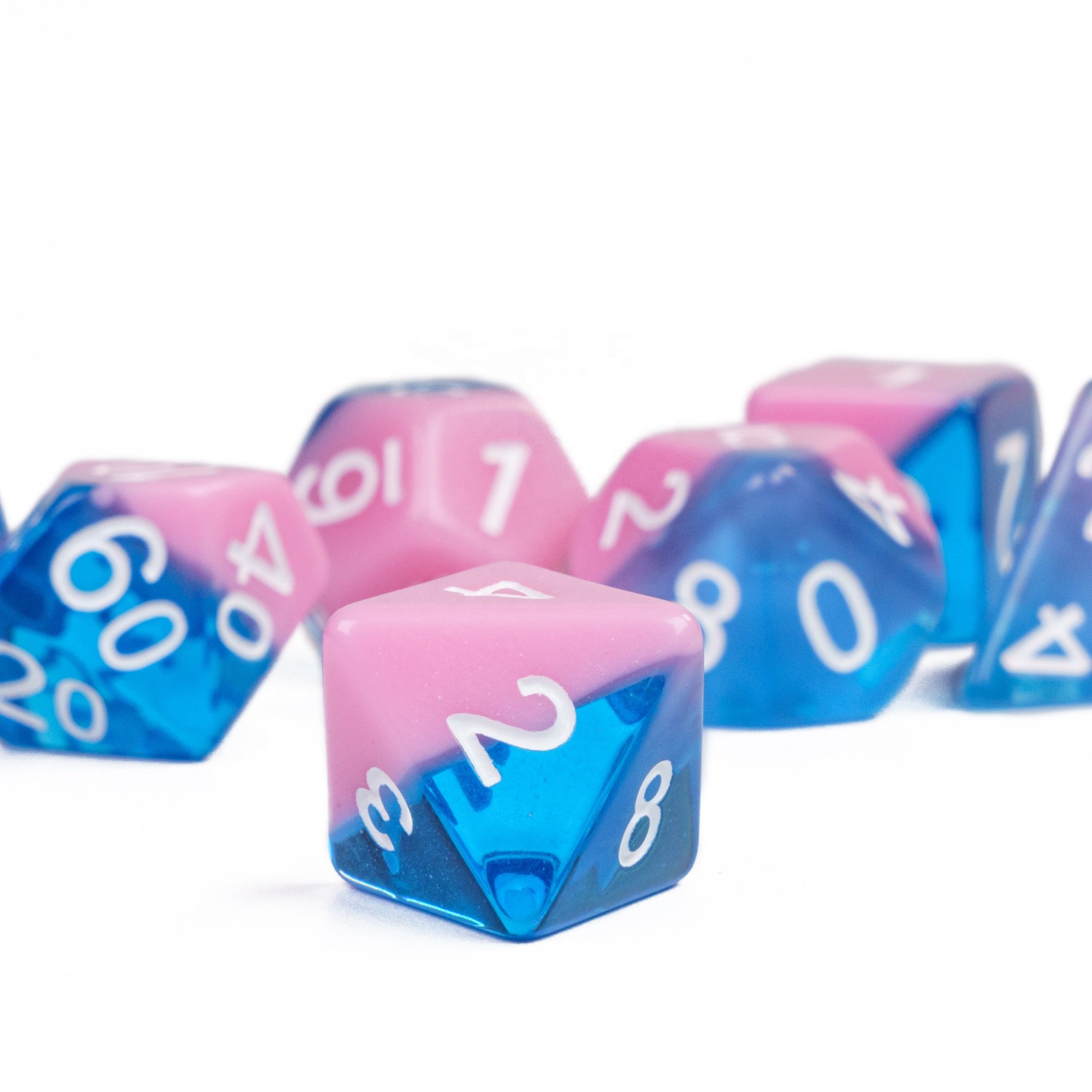 Udixi Plastic Polyhedral custom logo rpg dungeons and dragons resin colored dice game set Diagonals