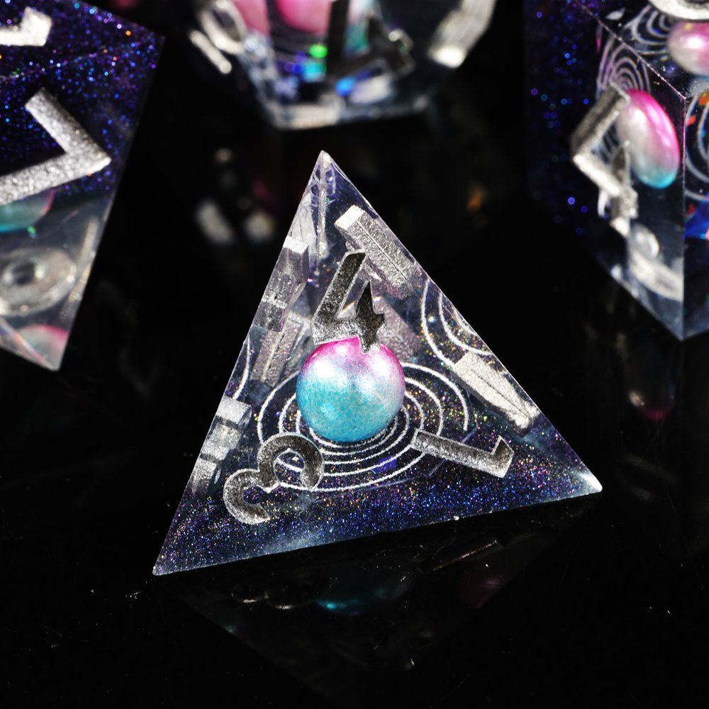 MINI PLANET Handmade DND Dice Set the Earth Polyhedral Dice TRPG Dungeons&Dragons Game Wholesale Custom Resin DND Dice Set