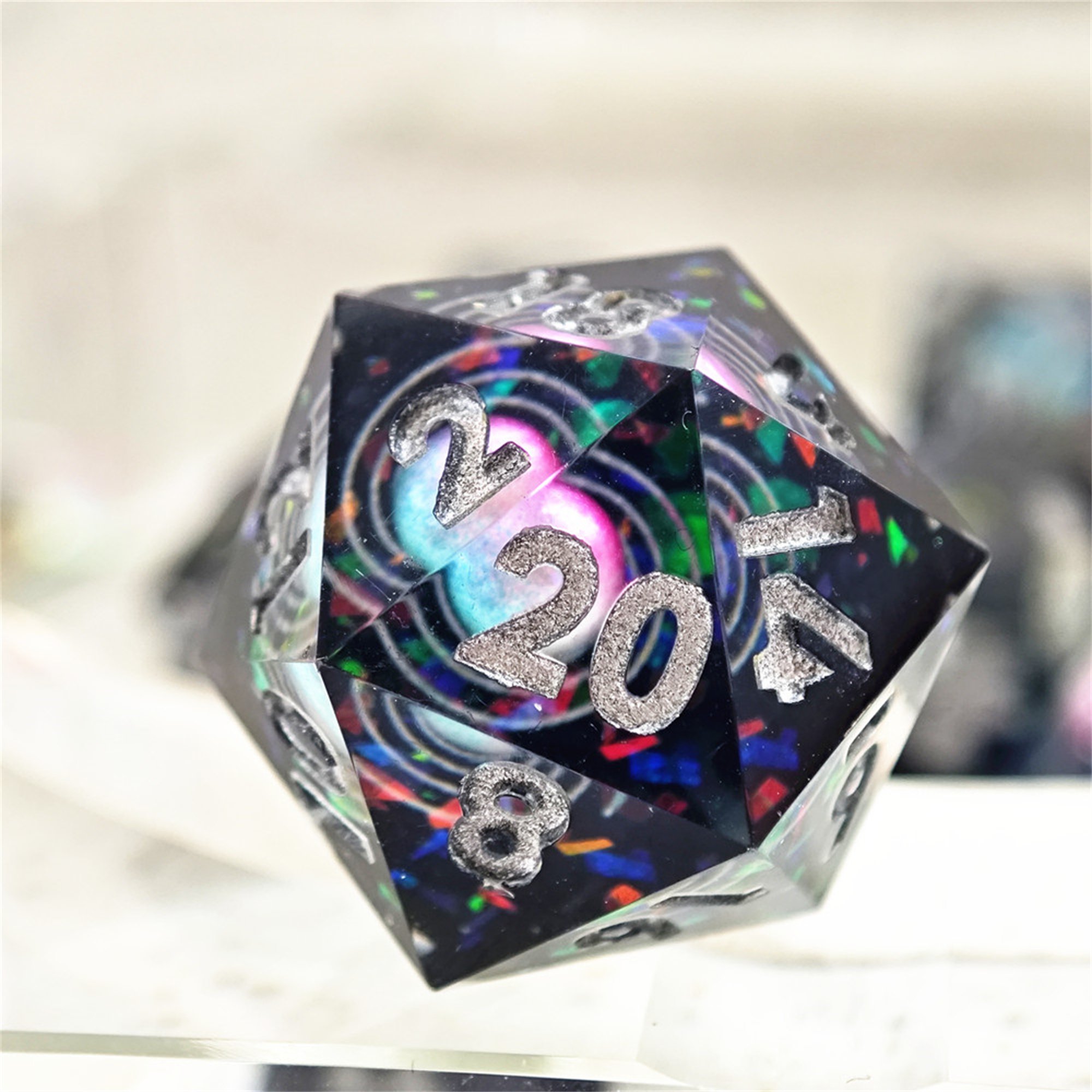 MINI PLANET Handmade DND Dice Set the Earth Polyhedral Dice TRPG Dungeons&Dragons Game Wholesale Custom Resin DND Dice Set
