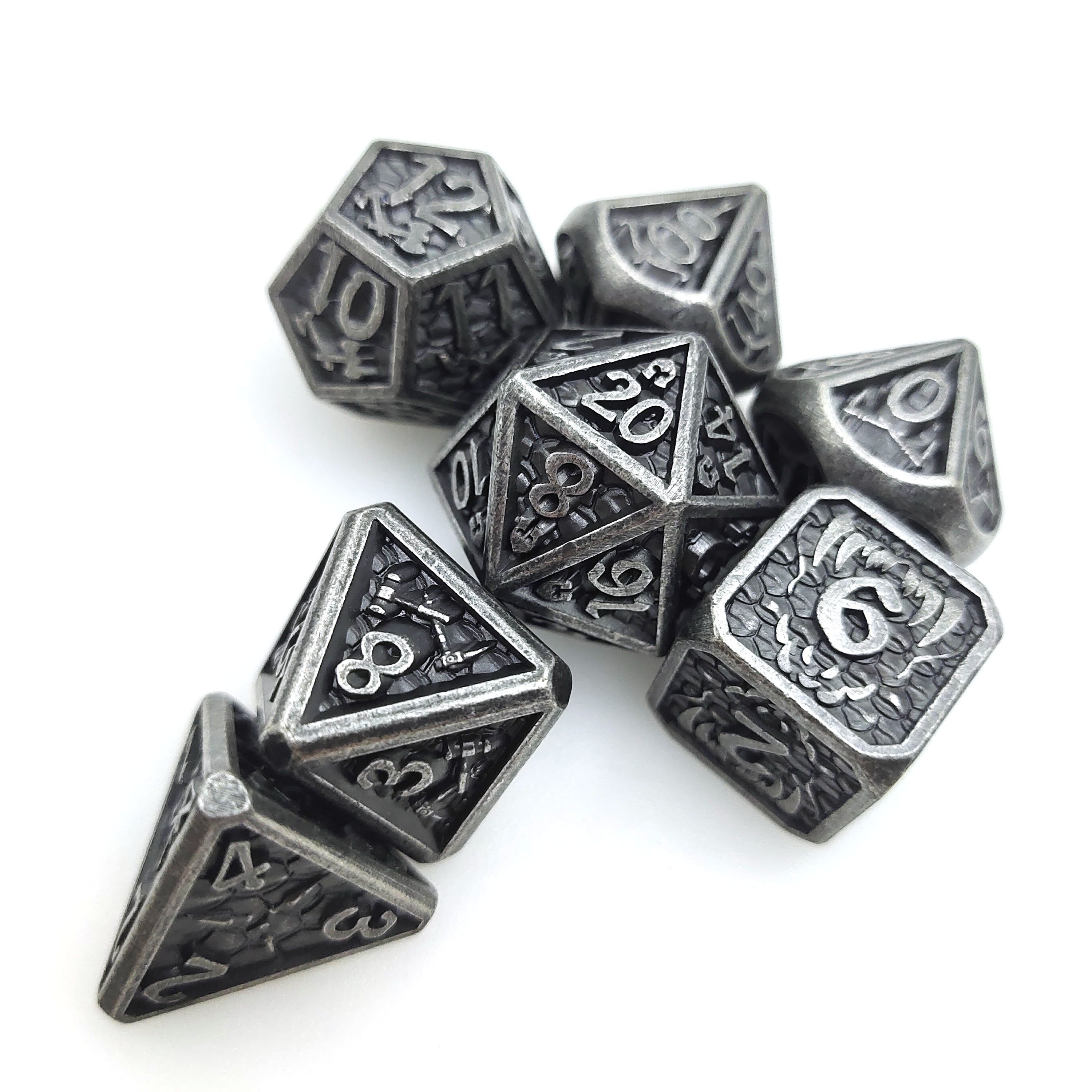 DND Dice Sets Dungeons and Dragons Dice D4 D6 D8 D10 D% D12 D20 7PCS RPG Polyhedral Board Game Metal Dice