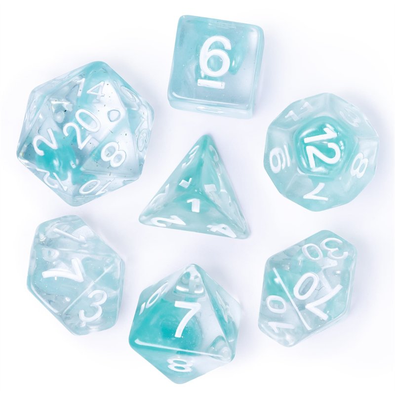 Udixi custom polyhedral magma glitter translucent dungeon & dragon dnd rpg tabletop game dice set