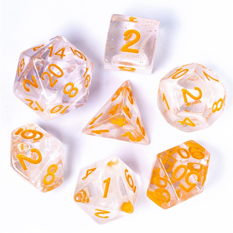 Udixi custom polyhedral magma glitter translucent dungeon & dragon dnd rpg tabletop game dice set