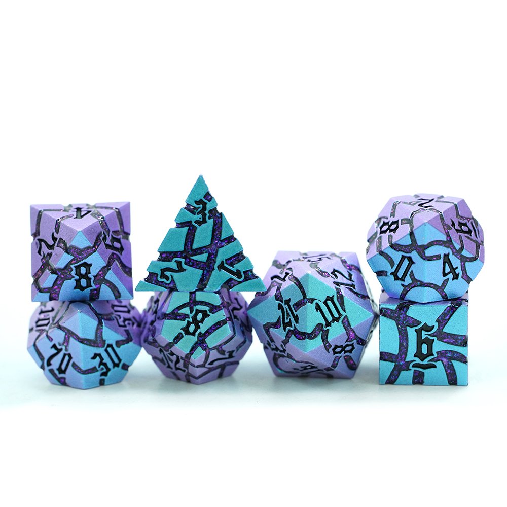 Metal Dnd Dice Set Zinc Alloy Solid Polyhedral Crack Metal Dice For Dungeons And Dragons D&D Role Playing Table