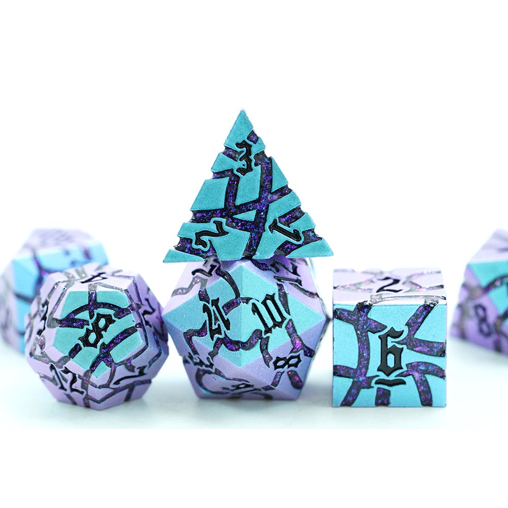 Metal Dnd Dice Set Zinc Alloy Solid Polyhedral Crack Metal Dice For Dungeons And Dragons D&D Role Playing Table
