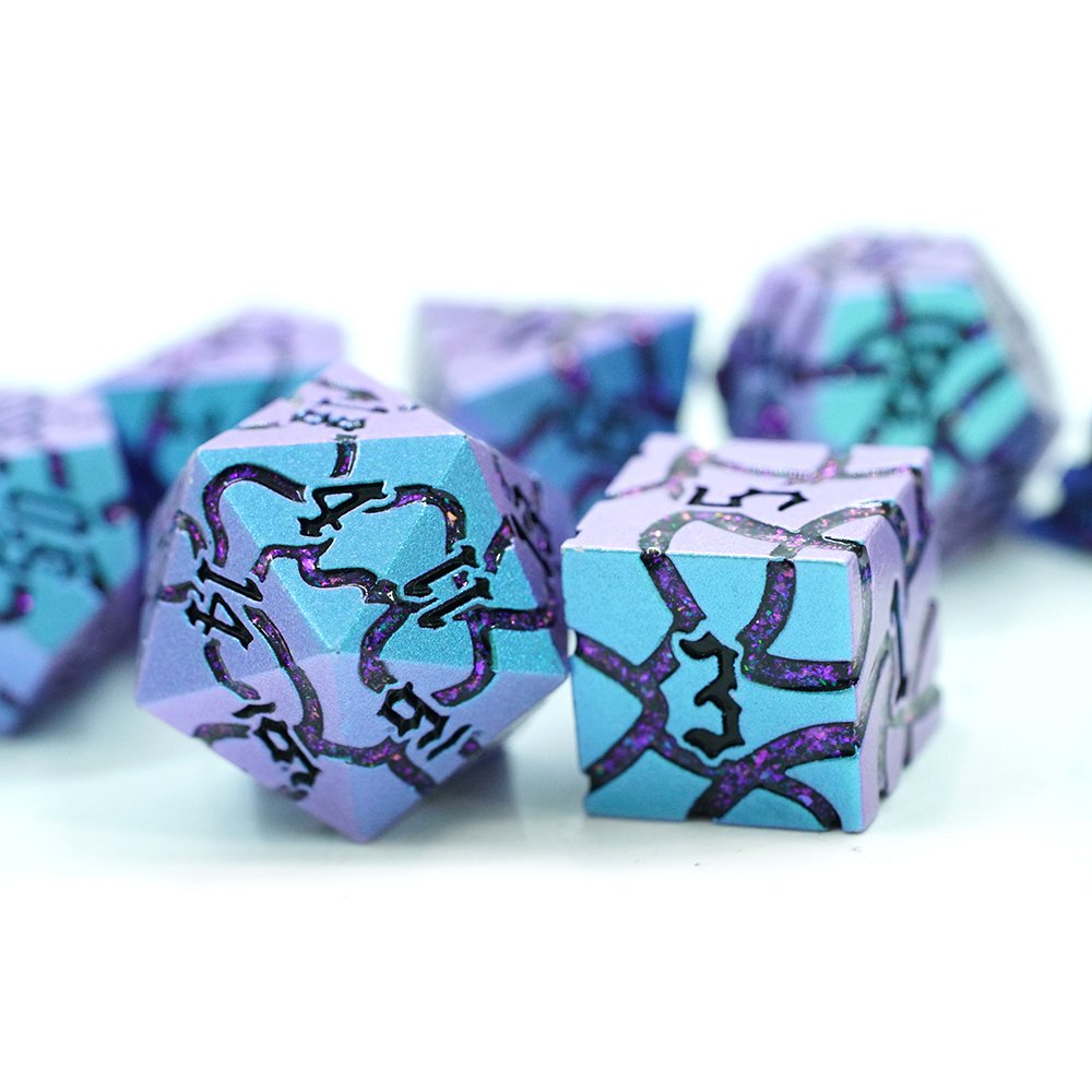 Metal Dnd Dice Set Zinc Alloy Solid Polyhedral Crack Metal Dice For Dungeons And Dragons D&D Role Playing Table