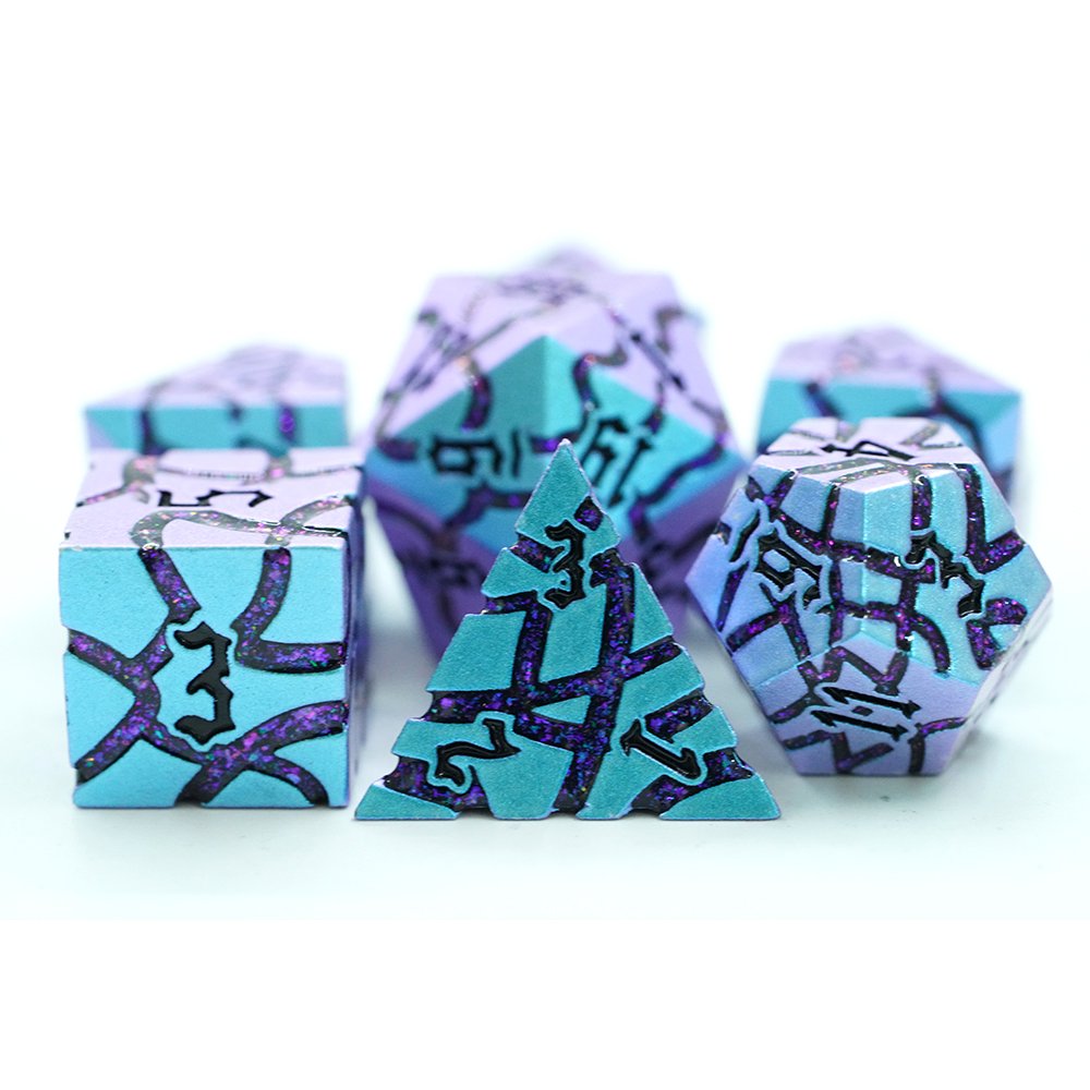 Metal Dnd Dice Set Zinc Alloy Solid Polyhedral Crack Metal Dice For Dungeons And Dragons D&D Role Playing Table