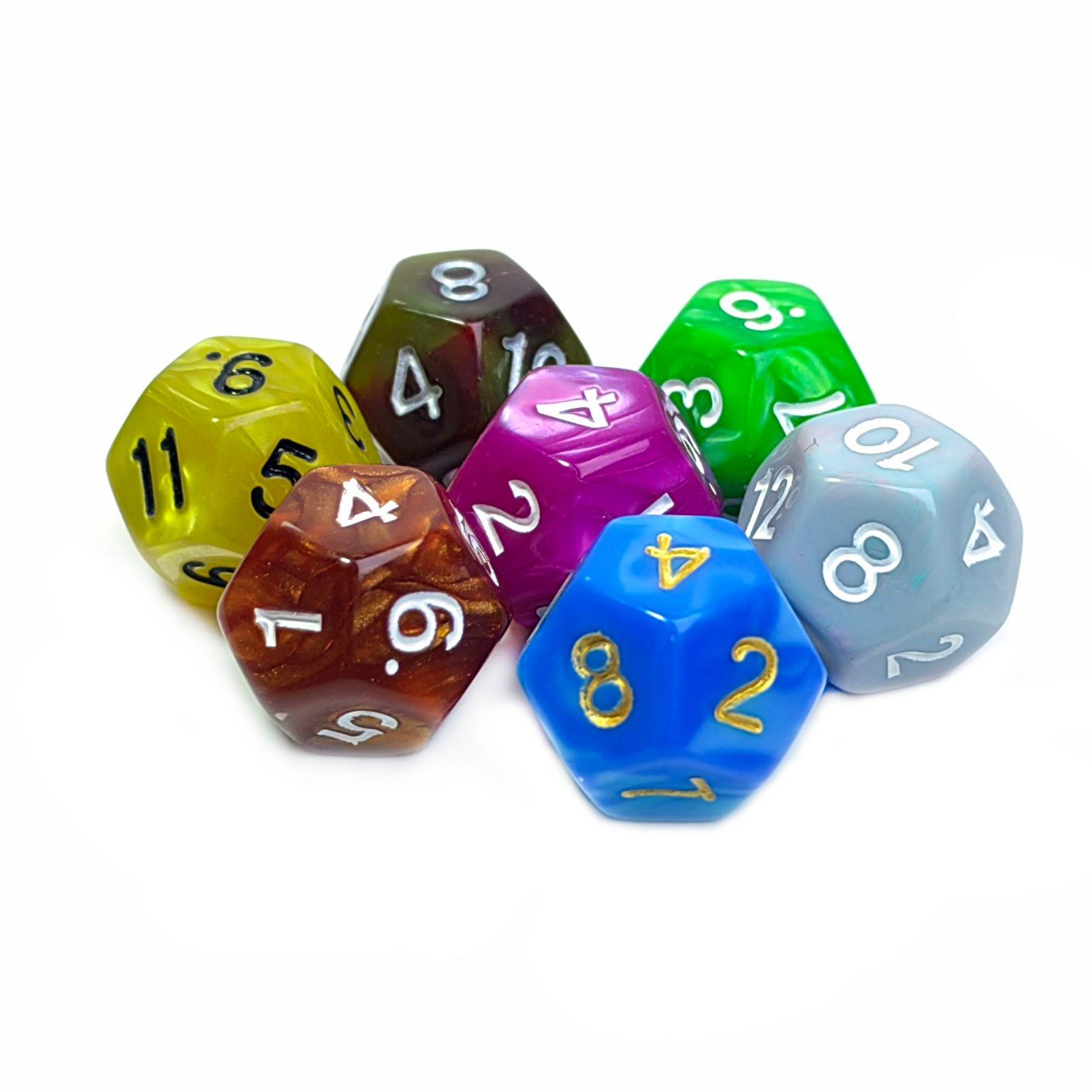 Factory bulk D12 polyhedral roll black number plastic acrylic custom color dice for dnd accessories board game
