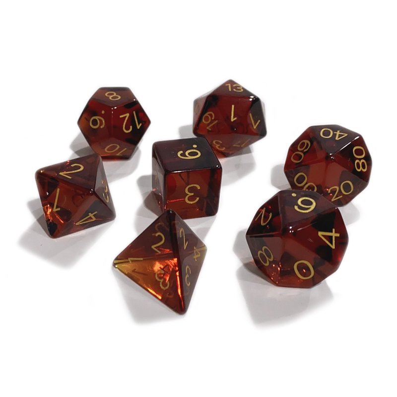 Custom Colorful Glass Dice Set Gemstone DND Dice RPG Dice