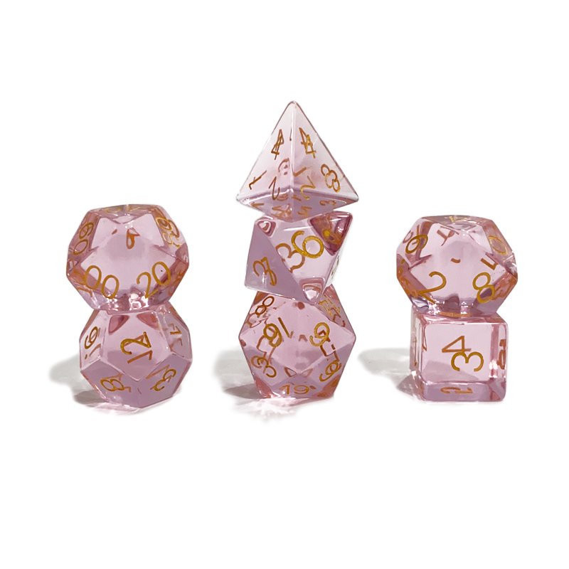 Custom Colorful Glass Dice Set Gemstone DND Dice RPG Dice