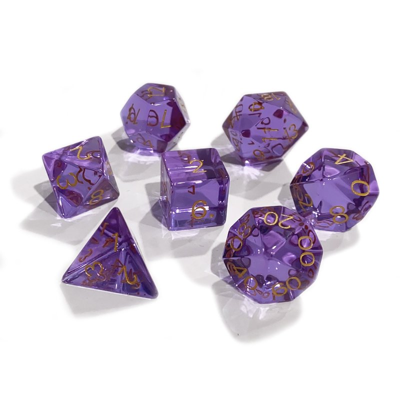 Custom Colorful Glass Dice Set Gemstone DND Dice RPG Dice