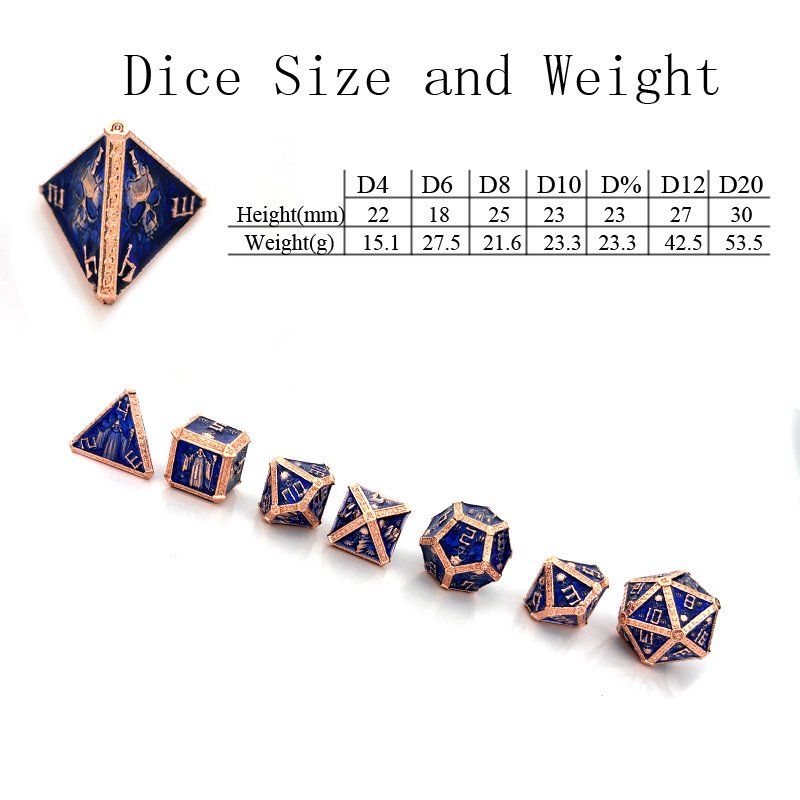 7-piece polyhedral Metal Wizard RPG Dice Set Green Dungeons & Dragons D20 D12 D10 D8 D6 D4 Role-play