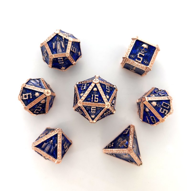 7-piece polyhedral Metal Wizard RPG Dice Set Green Dungeons & Dragons D20 D12 D10 D8 D6 D4 Role-play