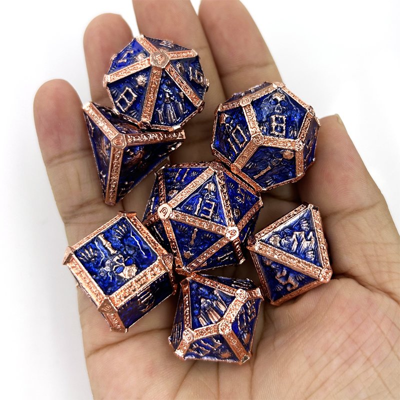 7-piece polyhedral Metal Wizard RPG Dice Set Green Dungeons & Dragons D20 D12 D10 D8 D6 D4 Role-play