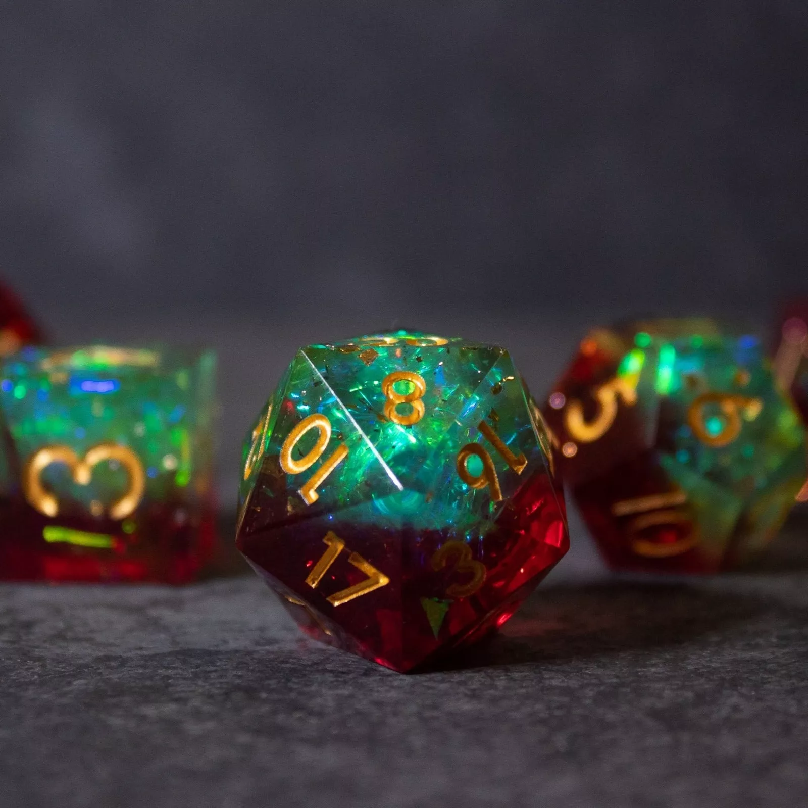Two-Color Polyhedral Resin Dice Set Customizable DND RPG Dragon City Board Game Accessories D6 D20 Dungeon Adventure