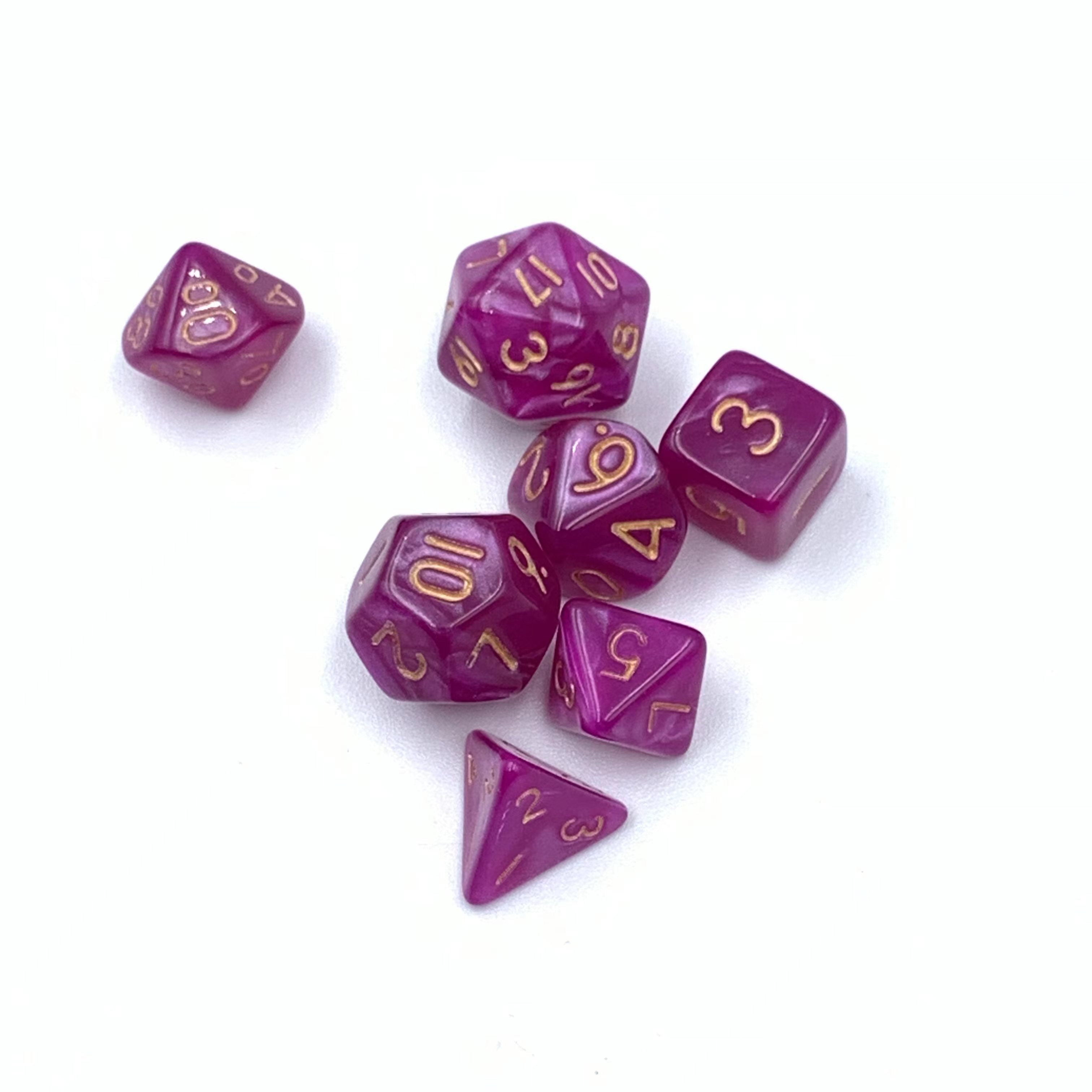 Wholesale custom pearl purple dnd mini acrylic casino dice Plastic d&d dice polyhedron d6 dice tray