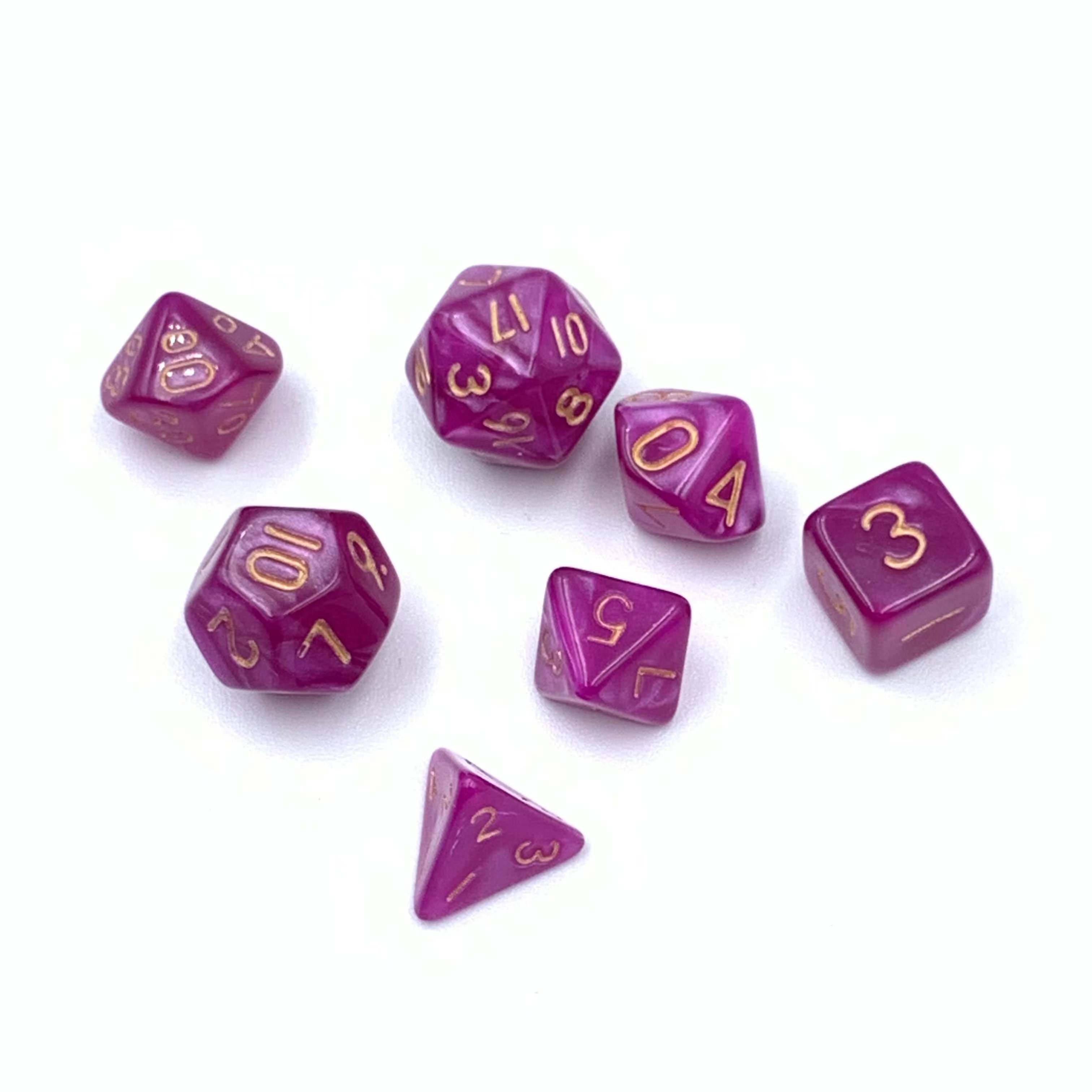 Wholesale custom pearl purple dnd mini acrylic casino dice Plastic d&d dice polyhedron d6 dice tray