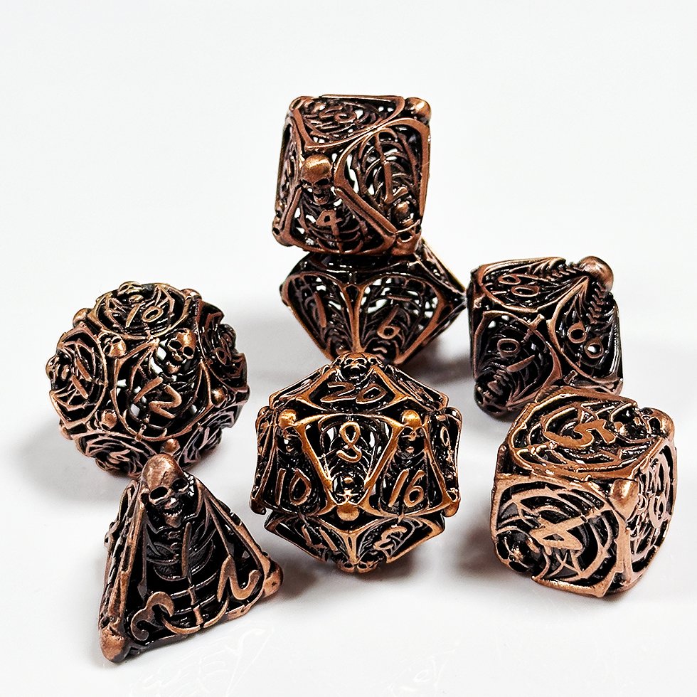 Hell Dead Metal dice Dragon skull DND premium custom metal dnd Dice Set for table games