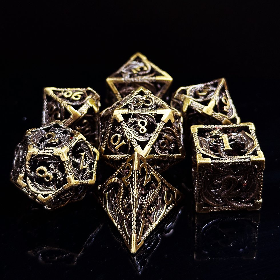 Hell Dead Metal dice Dragon skull DND premium custom metal dnd Dice Set for table games