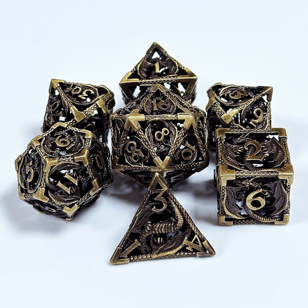 Hell Dead Metal dice Dragon skull DND premium custom metal dnd Dice Set for table games