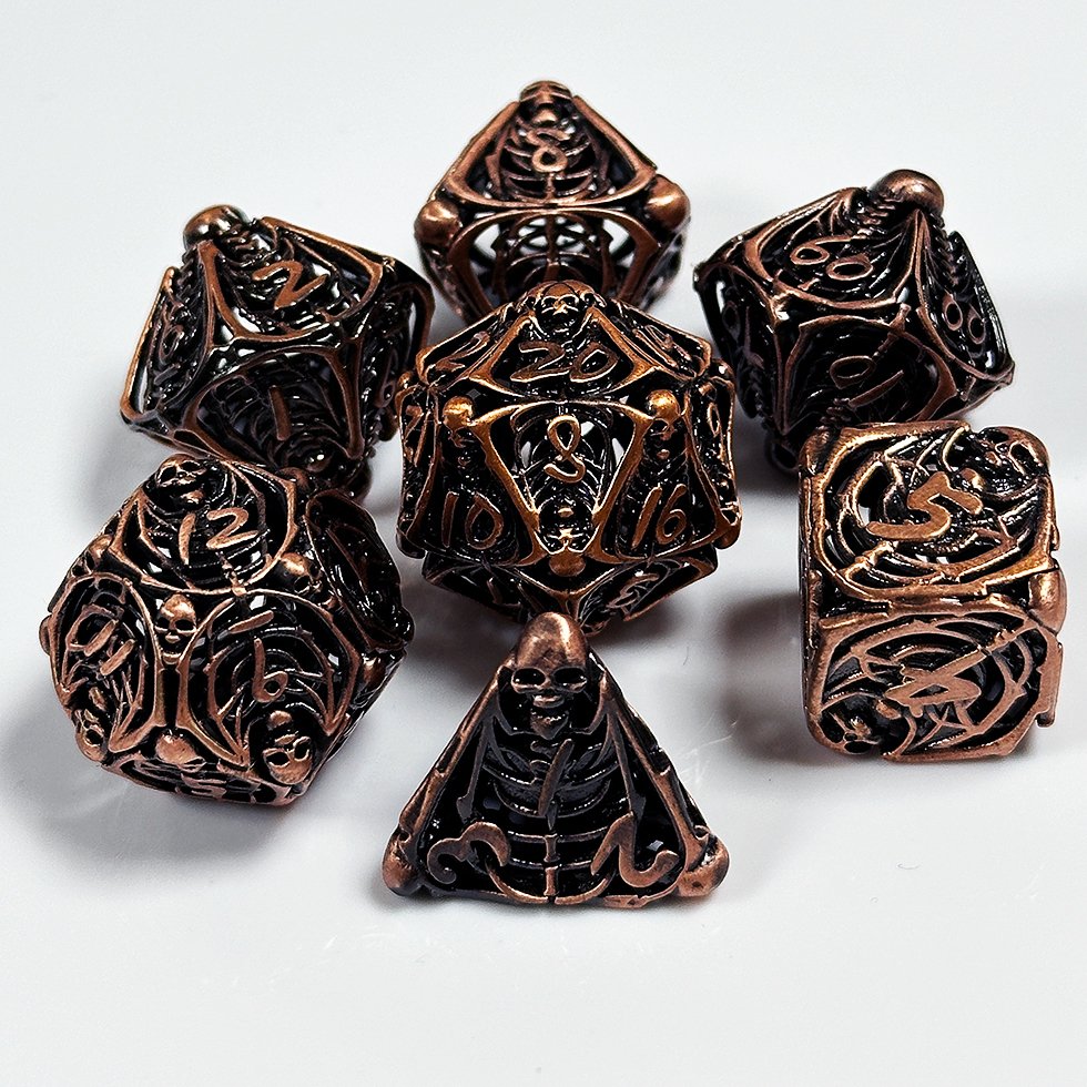 Hell Dead Metal dice Dragon skull DND premium custom metal dnd Dice Set for table games