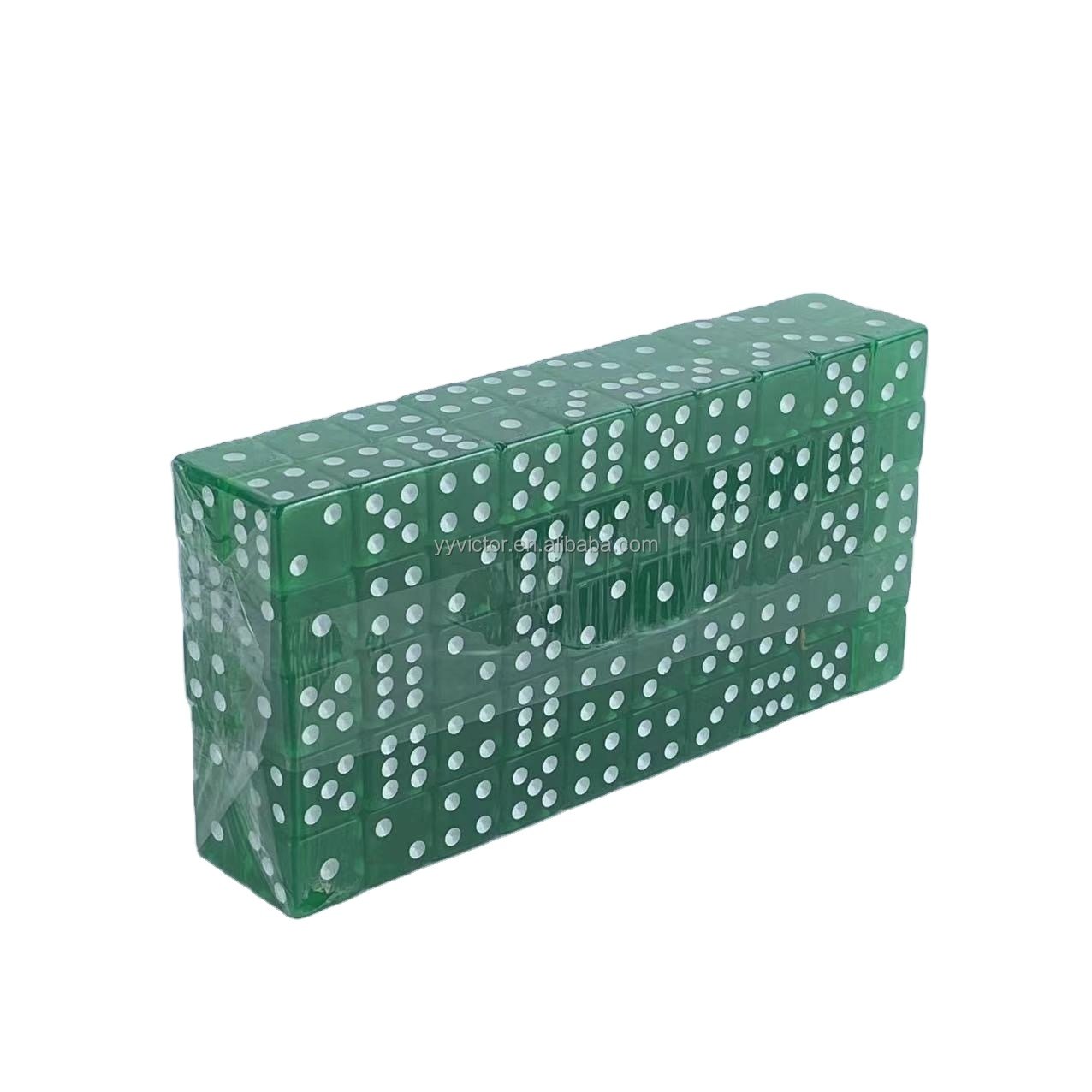 16mm clear transparent square corner crystal Regular pixel points pip dots plastic dice plastic cube