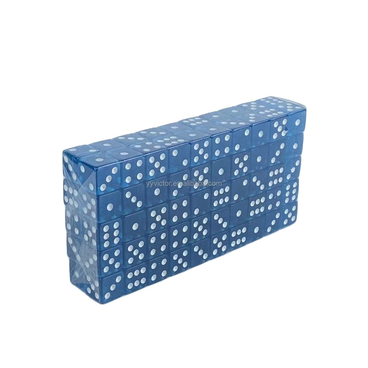 16mm clear transparent square corner crystal Regular pixel points pip dots plastic dice plastic cube