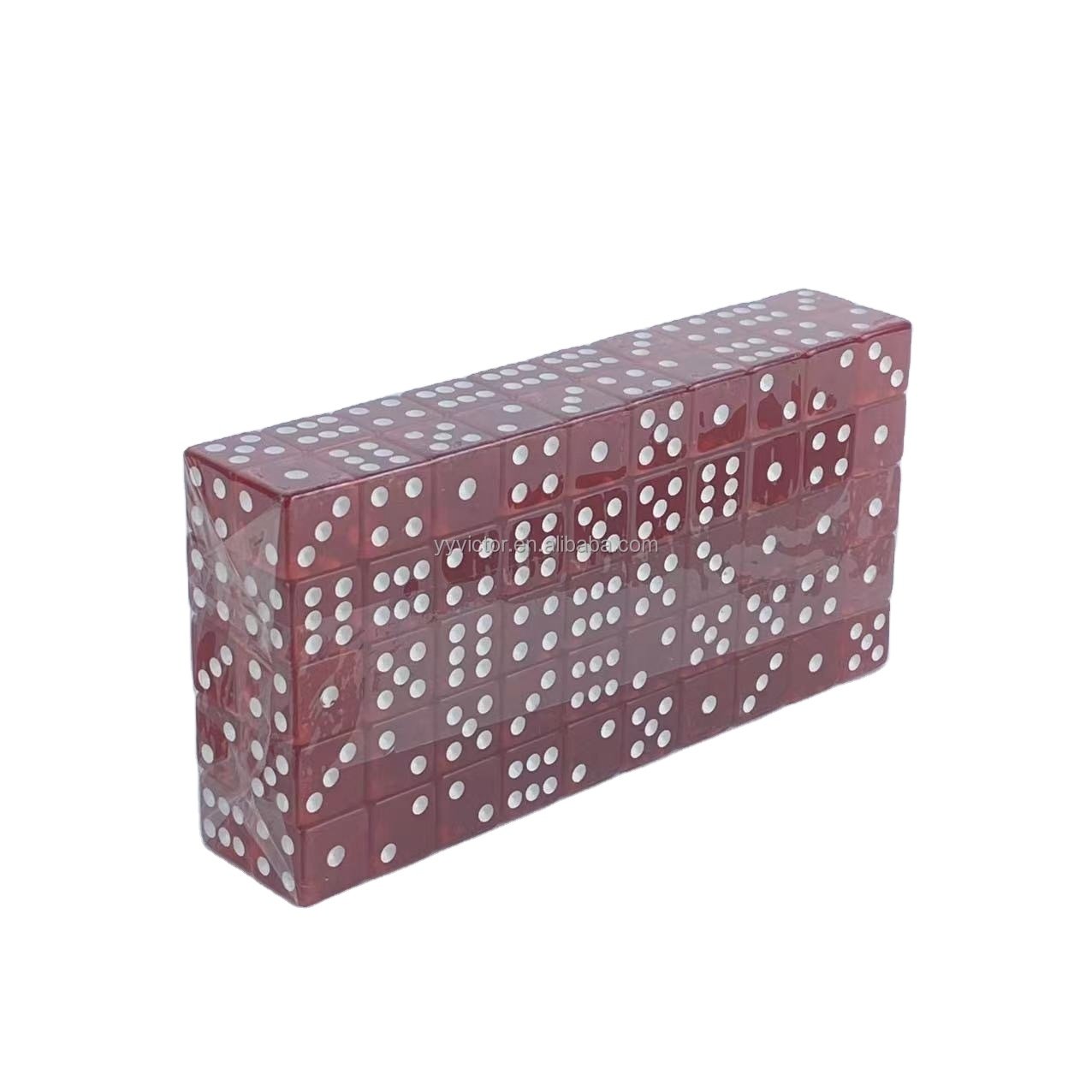 16mm clear transparent square corner crystal Regular pixel points pip dots plastic dice plastic cube