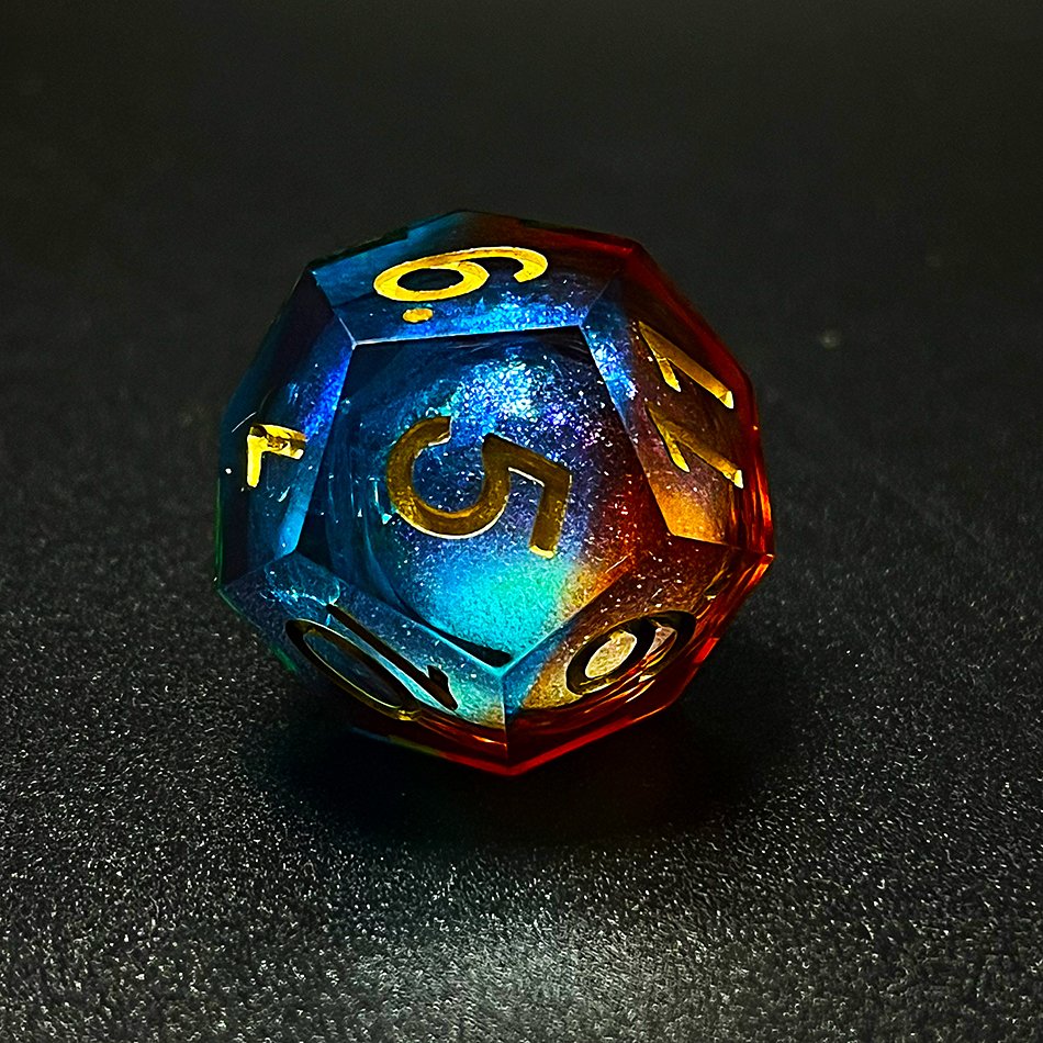 Desk Polyhedral Custom Dice DnD Handmade Sharp Edge Liquid Core Dice resin sharpedge dice d20 d10 7Set for rpg