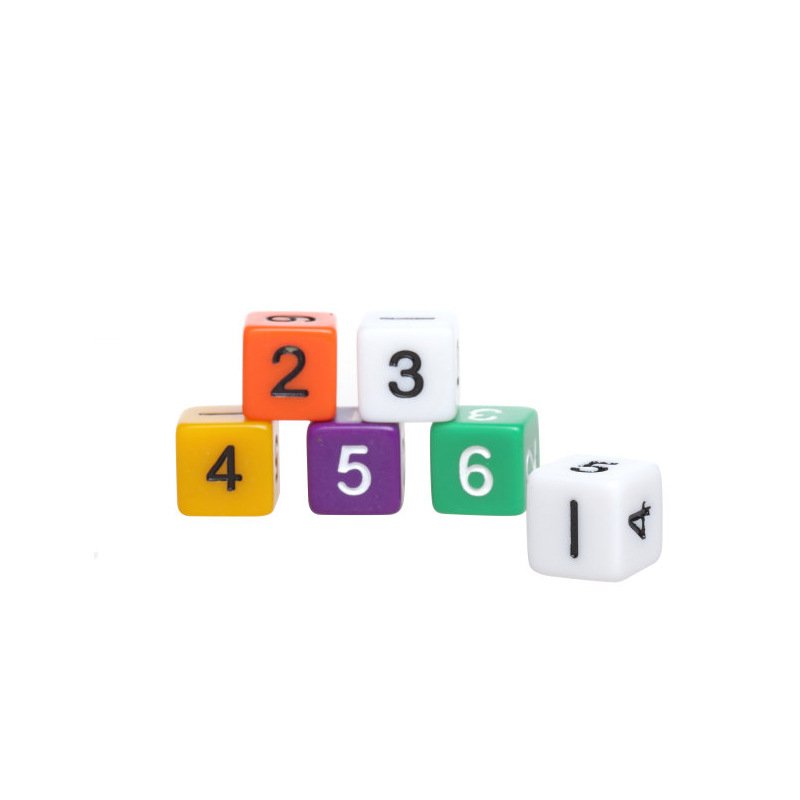 High Quality Acrylic Custom Printed 16mm D6 digital Board Games bulk gams roll digits dice