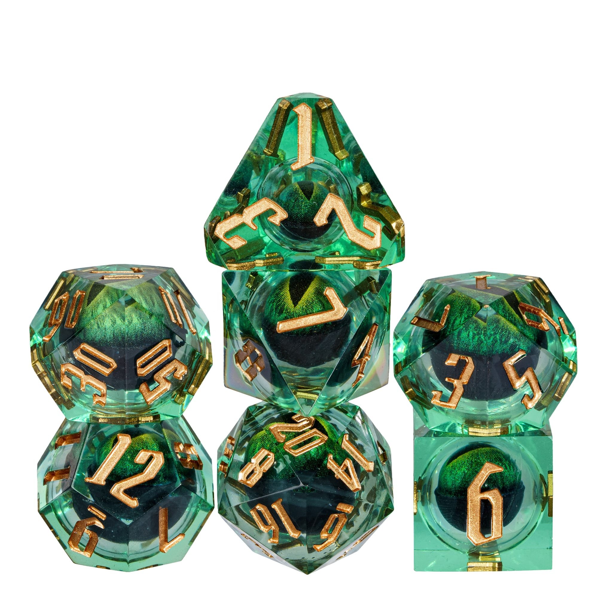 Udixi Polyhedral custom logo rpg dungeons and dragons Eyeball sharp edge Dice set