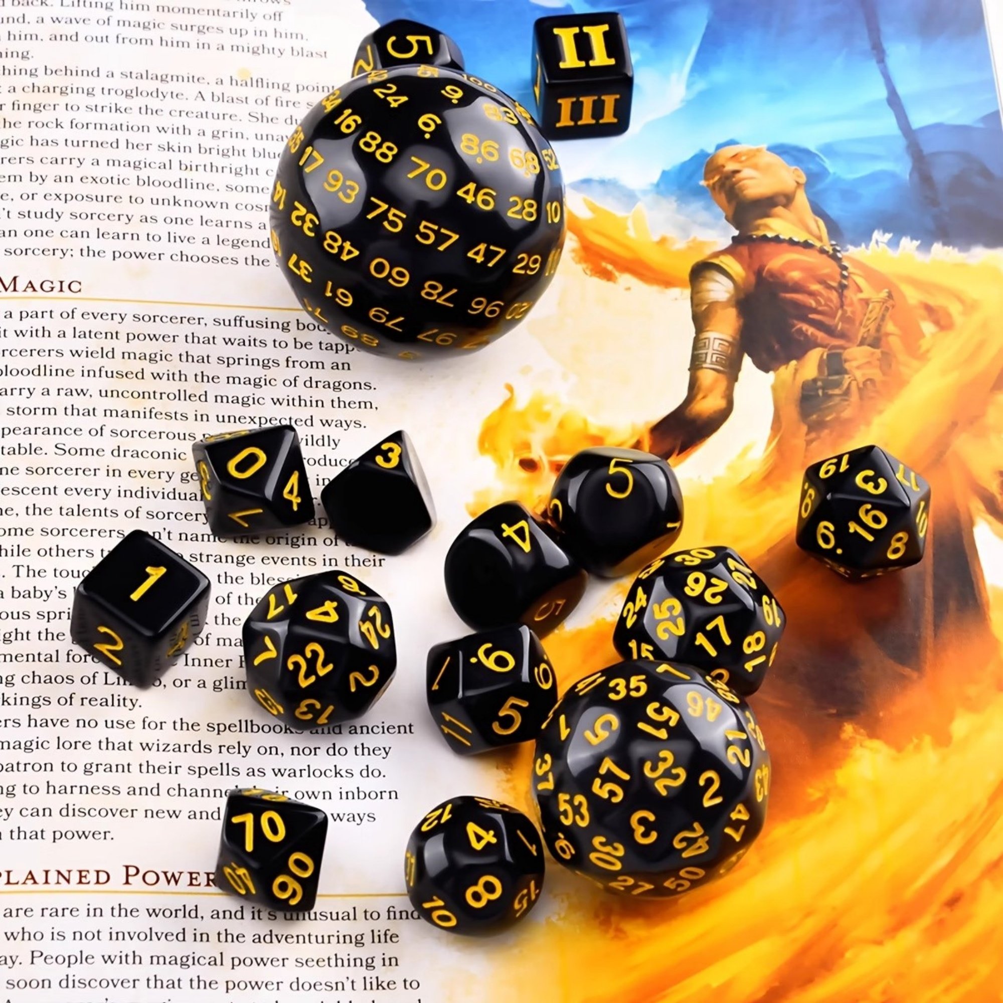 MINI PALENT Acrylic 15pcs DND Dice Set D3-D100 Polyhedral Dice TRPG Table Games Wholesale Acrylic 100 Sides Dice Set D&D Games