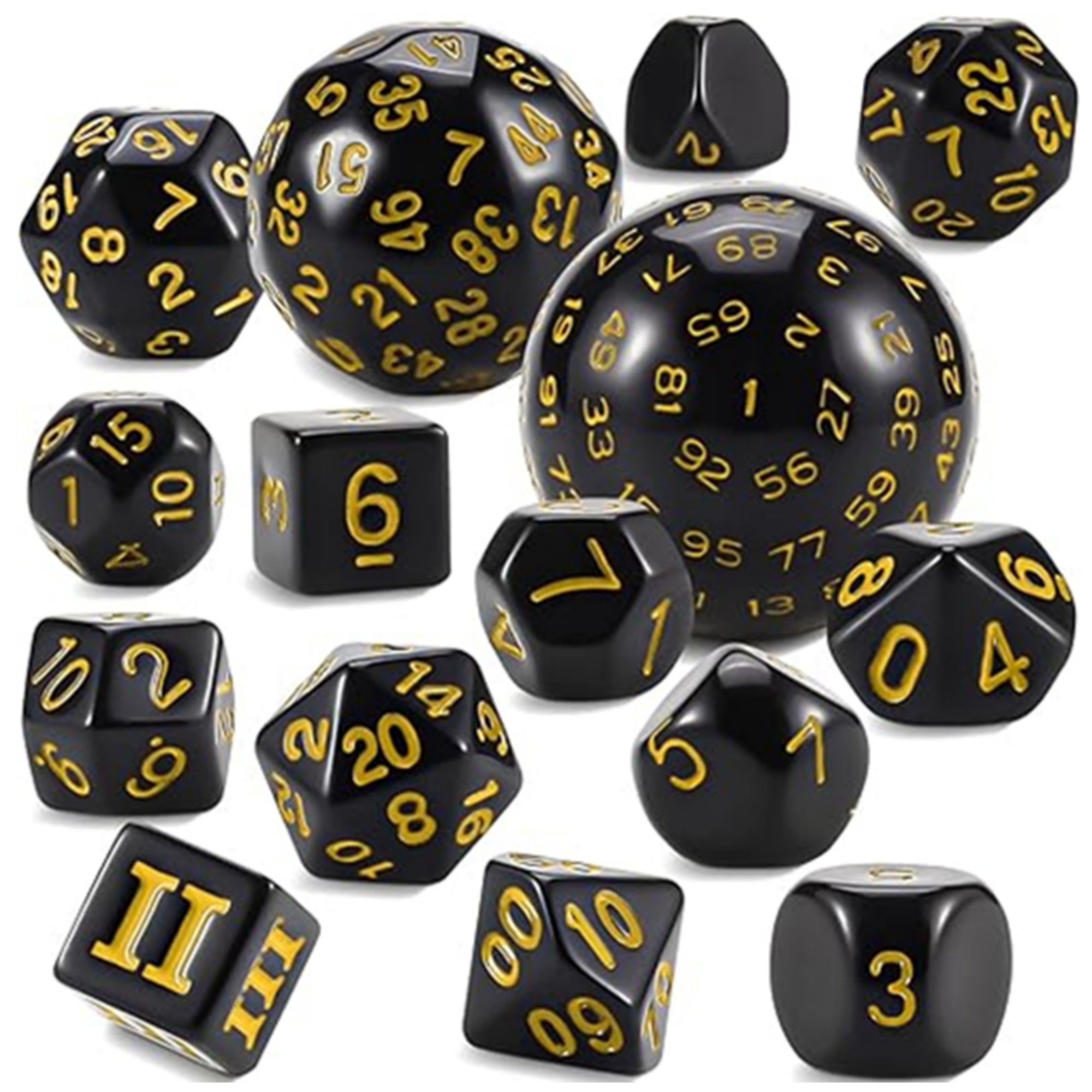 MINI PALENT Acrylic 15pcs DND Dice Set D3-D100 Polyhedral Dice TRPG Table Games Wholesale Acrylic 100 Sides Dice Set D&D Games