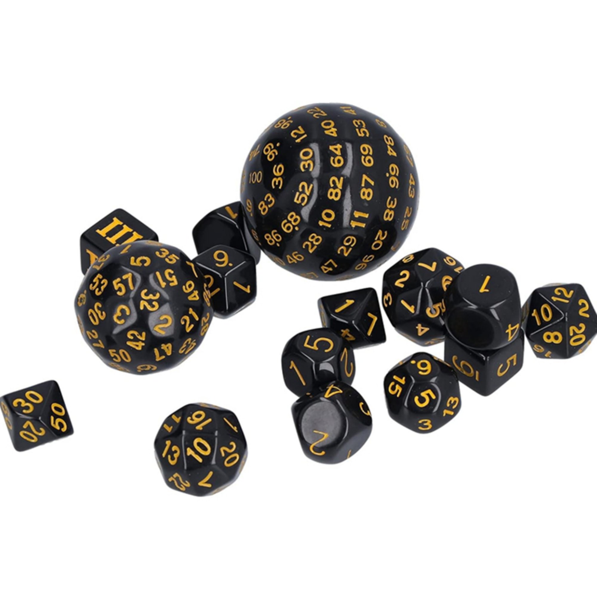 MINI PALENT Acrylic 15pcs DND Dice Set D3-D100 Polyhedral Dice TRPG Table Games Wholesale Acrylic 100 Sides Dice Set D&D Games