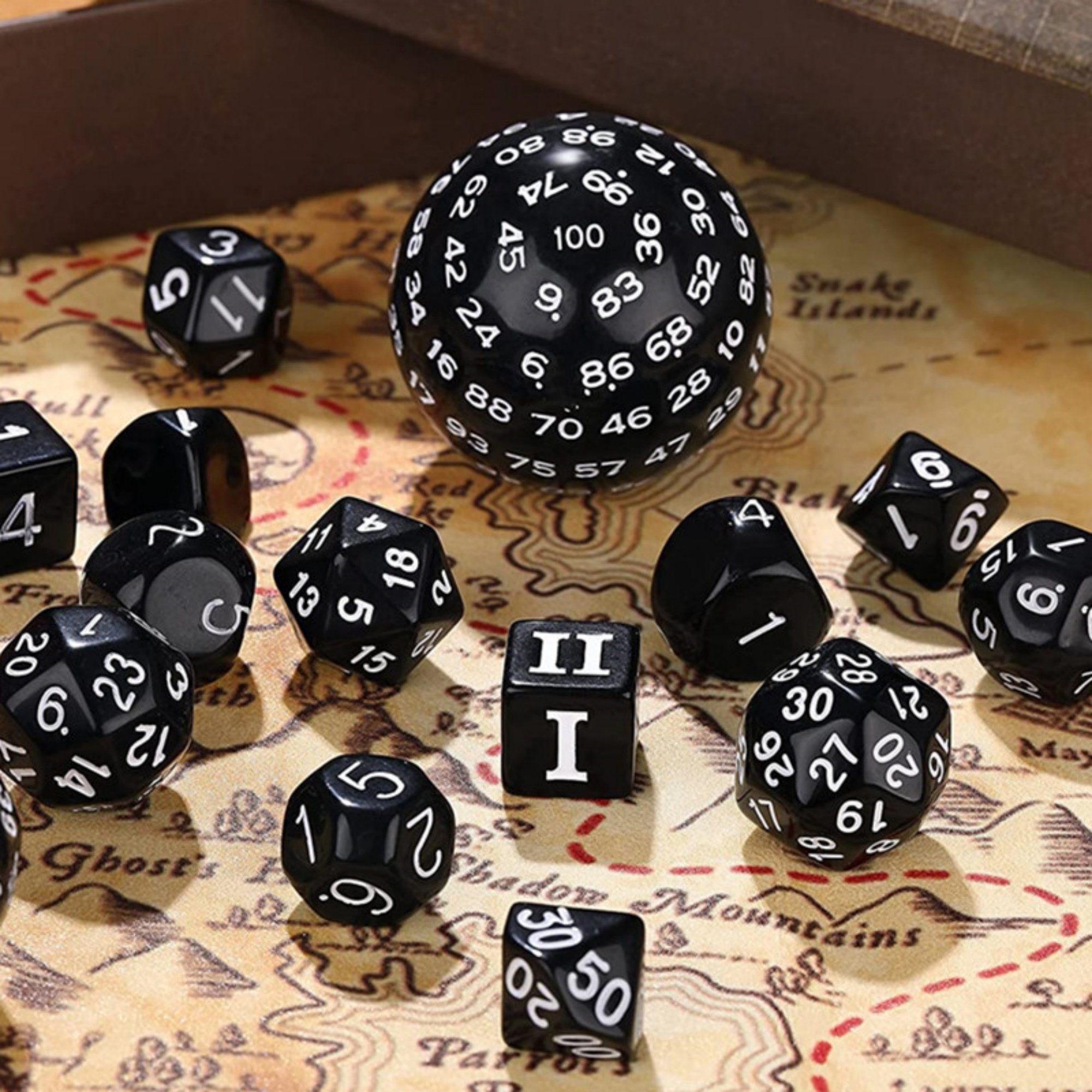 MINI PALENT Acrylic 15pcs DND Dice Set D3-D100 Polyhedral Dice TRPG Table Games Wholesale Acrylic 100 Sides Dice Set D&D Games