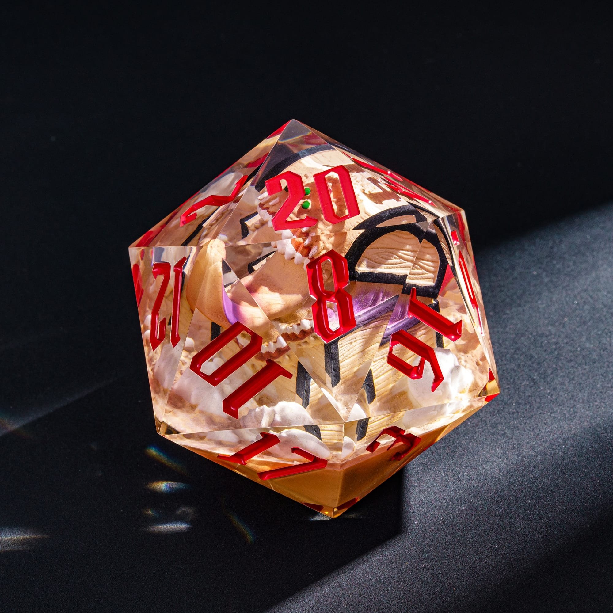 Udixi Custom Handmade 55mm MIMIC Dice 55mm D20 Resin Dice Dungeons and Dragons dnd rpg dice set board game