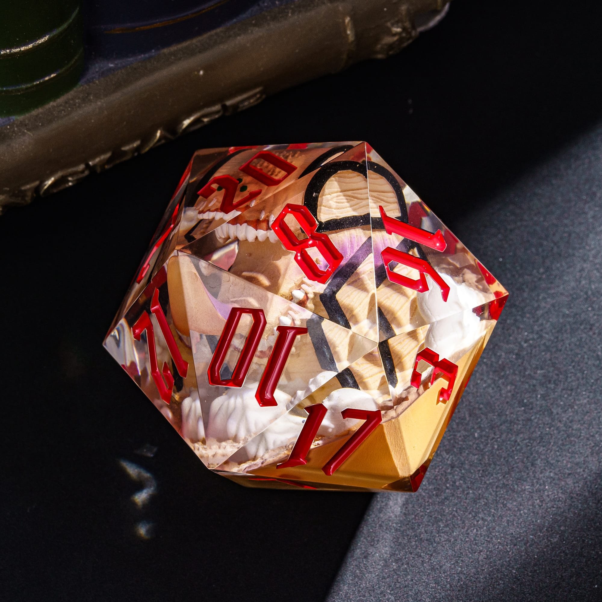 Udixi Custom Handmade 55mm MIMIC Dice 55mm D20 Resin Dice Dungeons and Dragons dnd rpg dice set board game