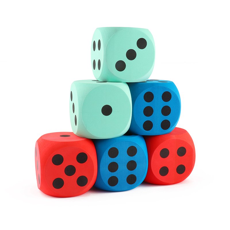 Wholesale Custom Color Printed Large Bulk EVA Foam Dices Six-Sided Embellishment Games Playing Dices