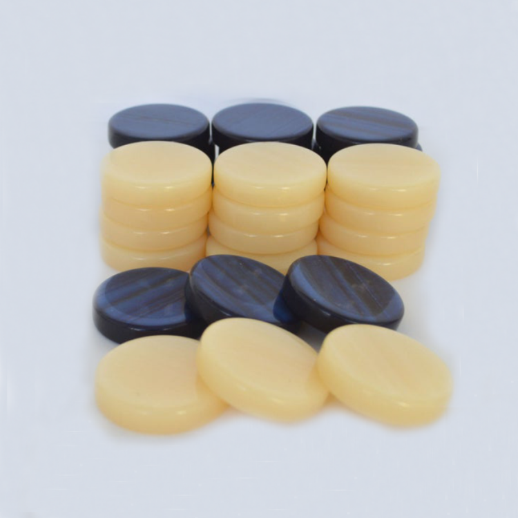 Bespoke Backgammon Checkers Chips Acrylic Backgammon Stones for Board Game Dice Game Customized Size